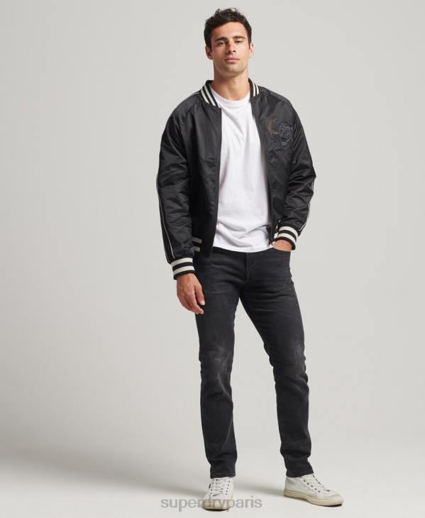 Superdry Hommes blouson sukajan vintage D64Z4459 vêtements gris foncé