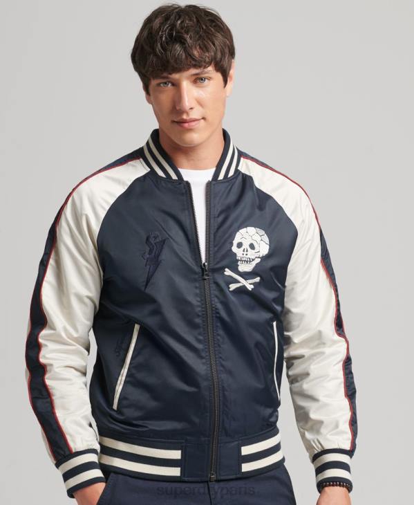 Superdry Hommes blouson sukajan vintage D64Z4585 vêtements marine