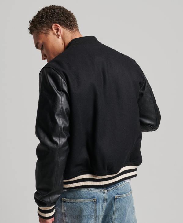 Superdry Hommes blouson universitaire universitaire D64Z1050 vêtements gris foncé