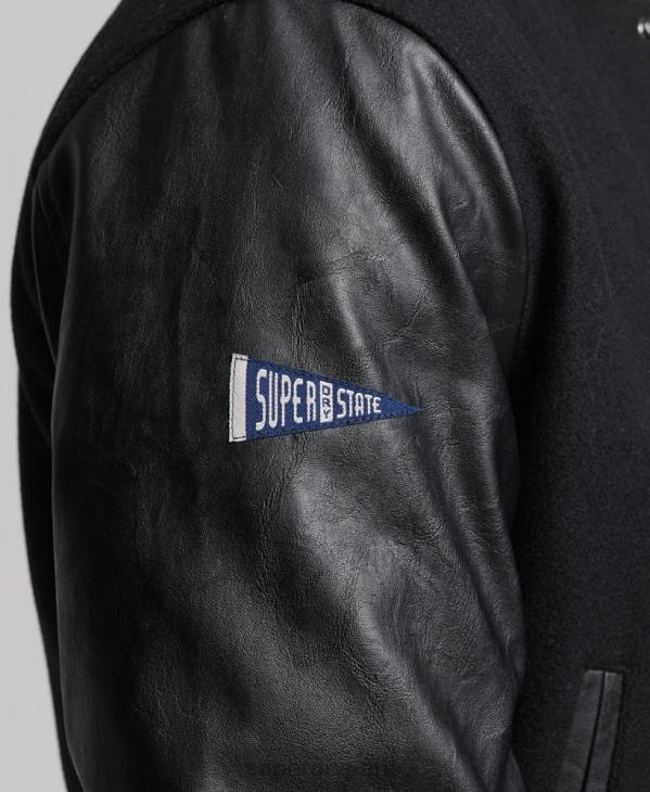 Superdry Hommes blouson universitaire universitaire D64Z1050 vêtements gris foncé