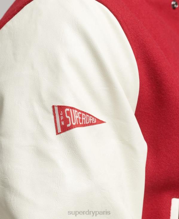 Superdry Hommes blouson universitaire universitaire D64Z1105 vêtements rouge