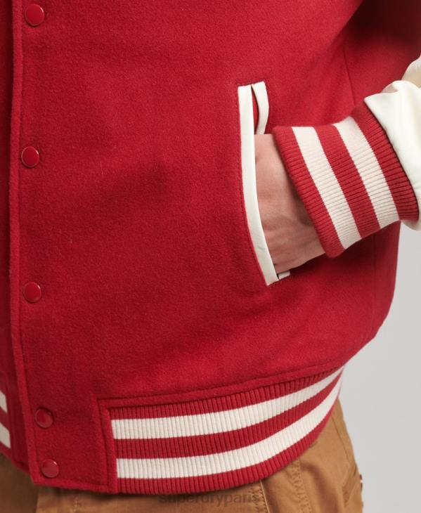 Superdry Hommes blouson universitaire universitaire D64Z1105 vêtements rouge