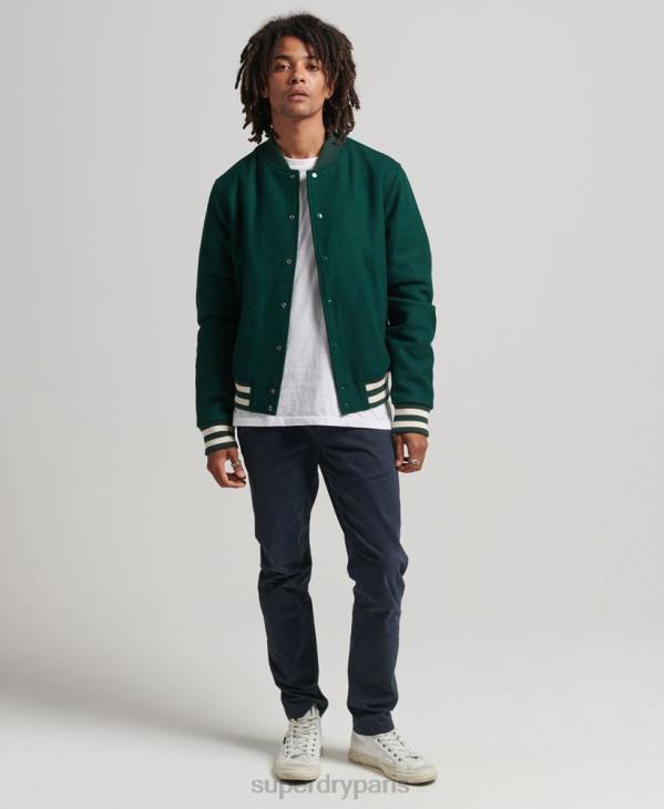 Superdry Hommes blouson universitaire universitaire D64Z4477 vêtements vert