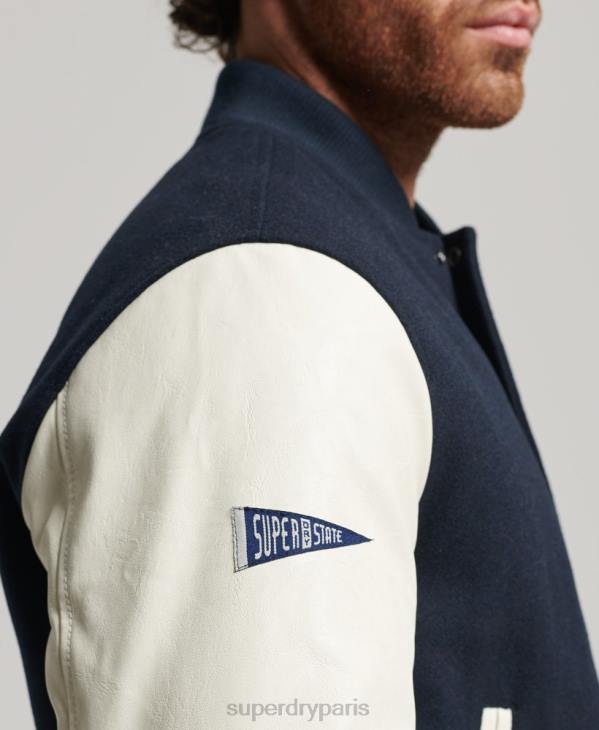 Superdry Hommes blouson universitaire universitaire D64Z954 vêtements marine