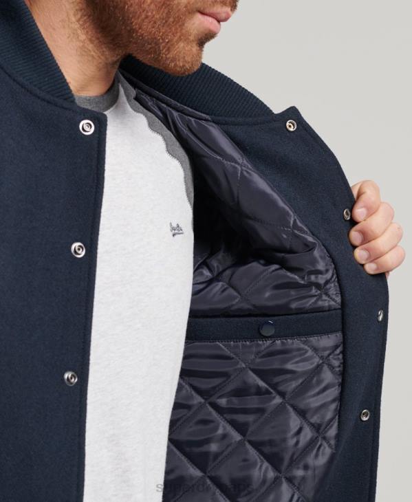 Superdry Hommes blouson universitaire universitaire D64Z954 vêtements marine