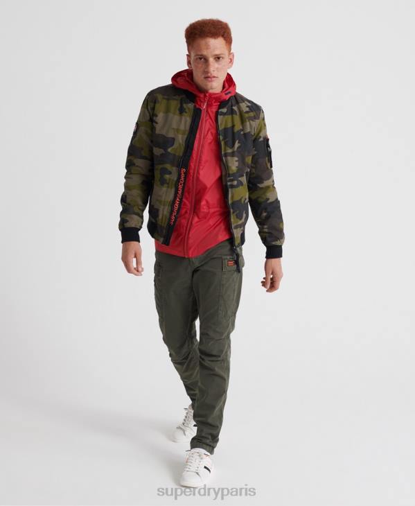 Superdry Hommes cagoule compressible offshore D64Z1186 vêtements rouge