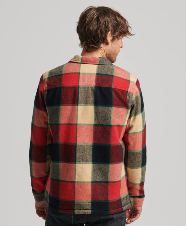 Superdry Hommes chemise à carreaux utilitaire D64Z4716 vêtements rouge
