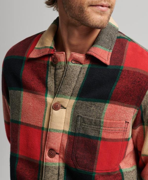 Superdry Hommes chemise à carreaux utilitaire D64Z4716 vêtements rouge
