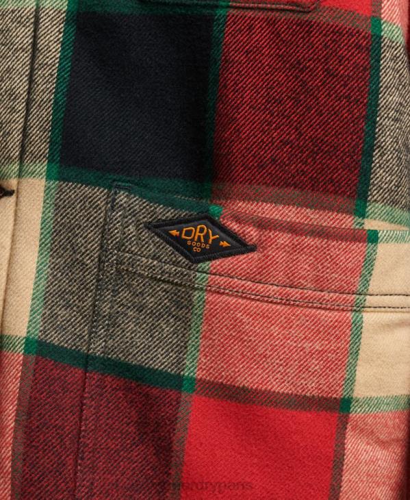 Superdry Hommes chemise à carreaux utilitaire D64Z4716 vêtements rouge