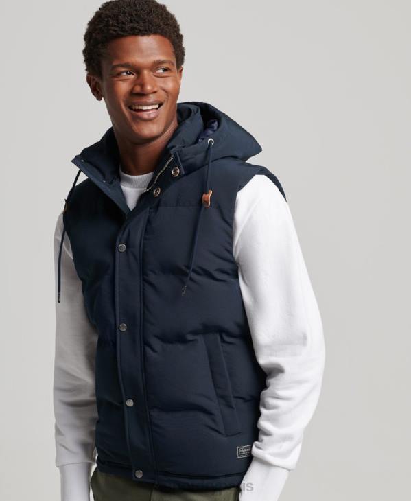 Superdry Hommes doudoune à capuche everest D64Z1024 vêtements marine