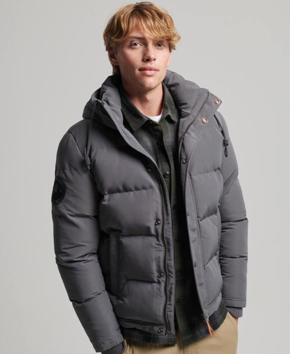 Superdry Hommes doudoune à capuche everest D64Z1049 vêtements gris foncé