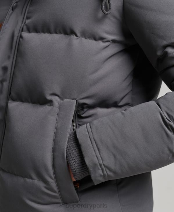 Superdry Hommes doudoune à capuche everest D64Z1049 vêtements gris foncé