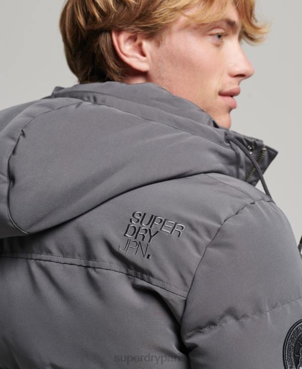 Superdry Hommes doudoune à capuche everest D64Z1049 vêtements gris foncé