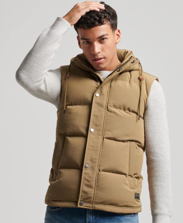 Superdry Hommes doudoune à capuche everest D64Z1065 vêtements brun