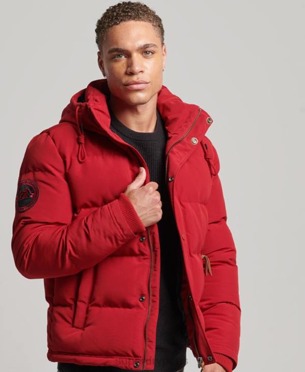 Superdry Hommes doudoune à capuche everest D64Z1135 vêtements rouge