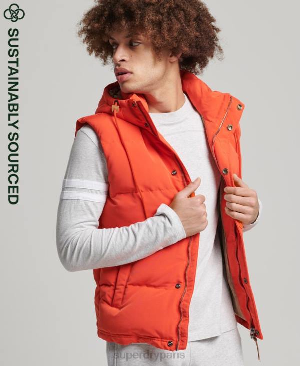 Superdry Hommes doudoune à capuche everest D64Z4460 vêtements orange