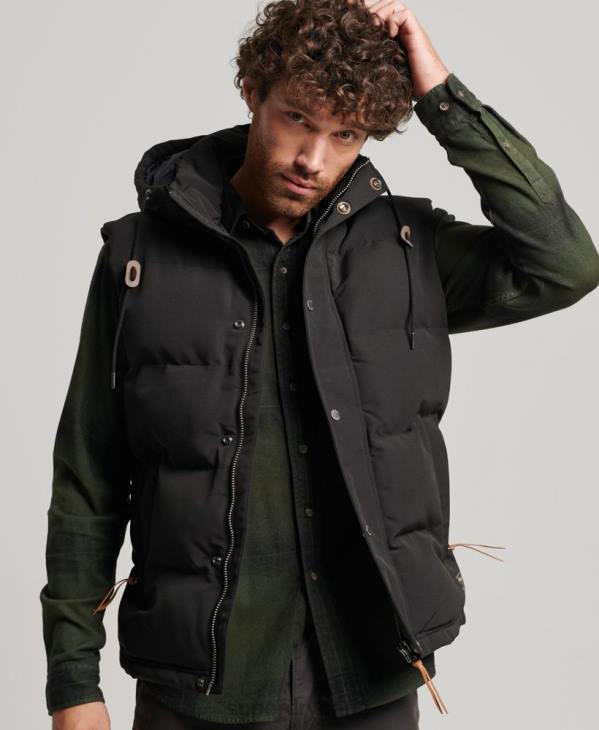 Superdry Hommes doudoune à capuche everest D64Z929 vêtements noir
