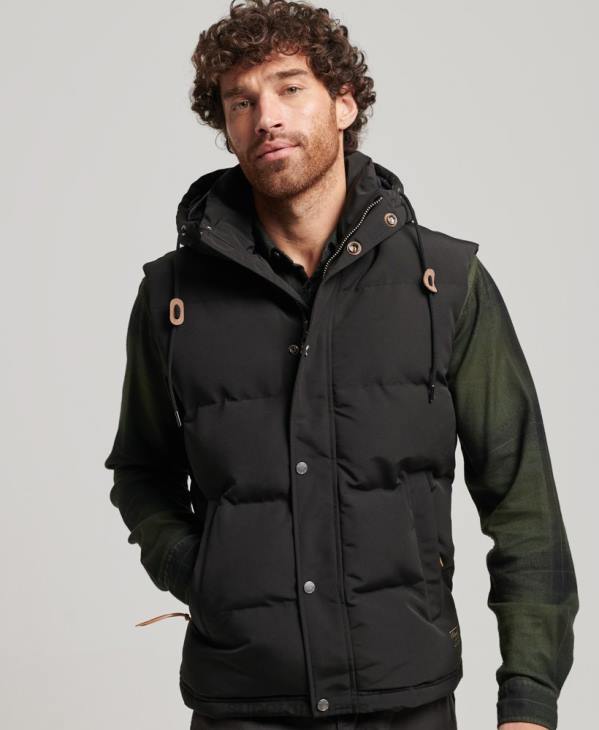 Superdry Hommes doudoune à capuche everest D64Z929 vêtements noir