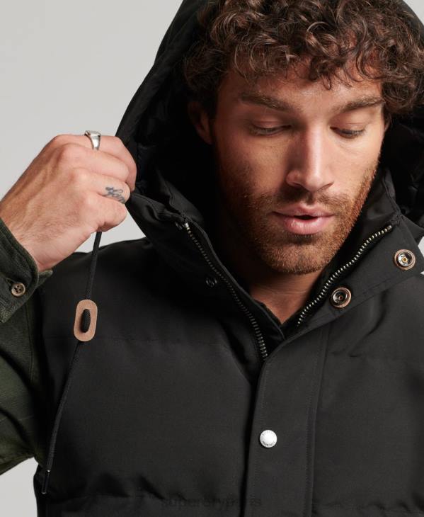 Superdry Hommes doudoune à capuche everest D64Z929 vêtements noir