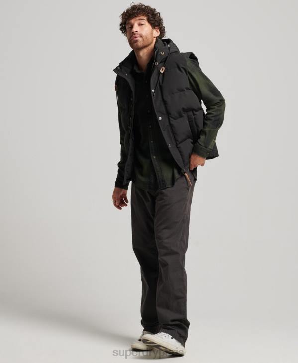 Superdry Hommes doudoune à capuche everest D64Z929 vêtements noir