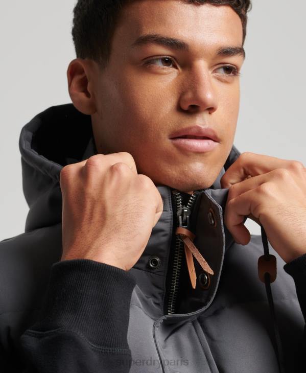 Superdry Hommes doudoune à capuche everest D64Z963 vêtements gris foncé
