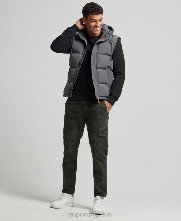 Superdry Hommes doudoune à capuche everest D64Z963 vêtements gris foncé
