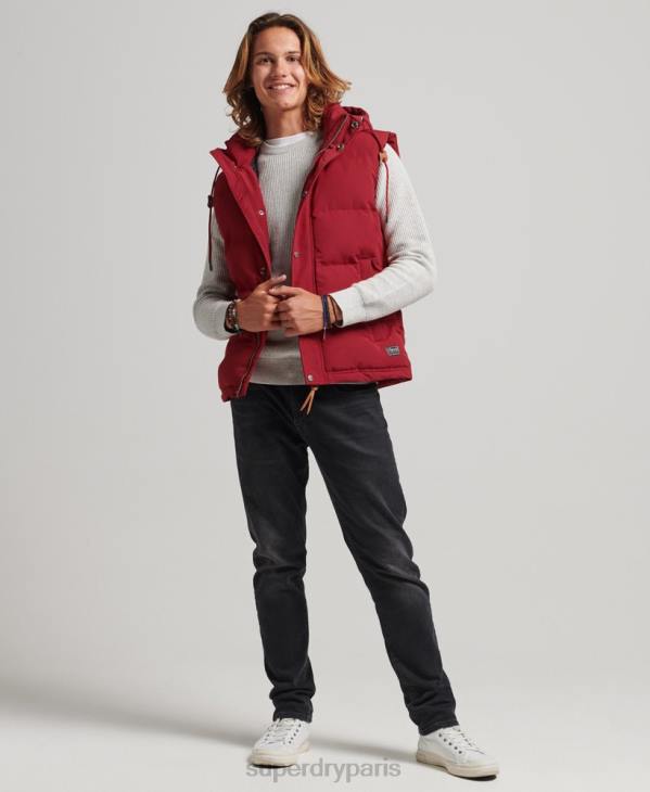 Superdry Hommes doudoune à capuche everest D64Z984 vêtements rouge