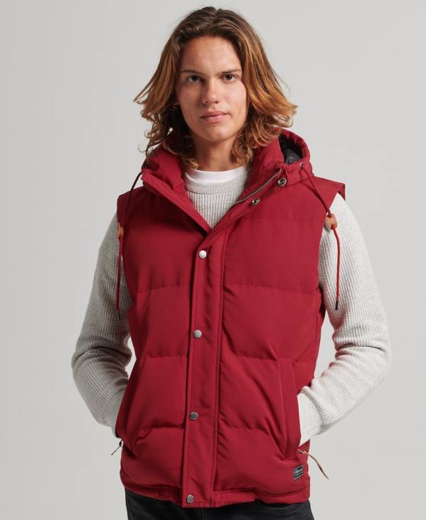 Superdry Hommes doudoune à capuche everest D64Z984 vêtements rouge