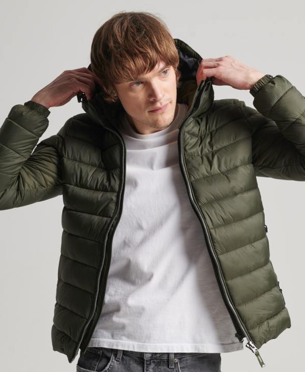 Superdry Hommes doudoune classique à capuche D64Z1016 vêtements kaki