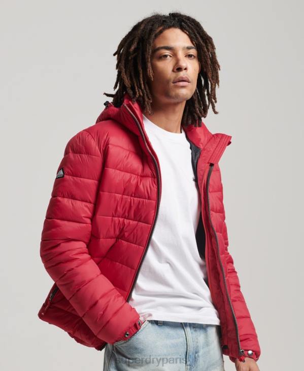 Superdry Hommes doudoune classique à capuche D64Z1041 vêtements rouge