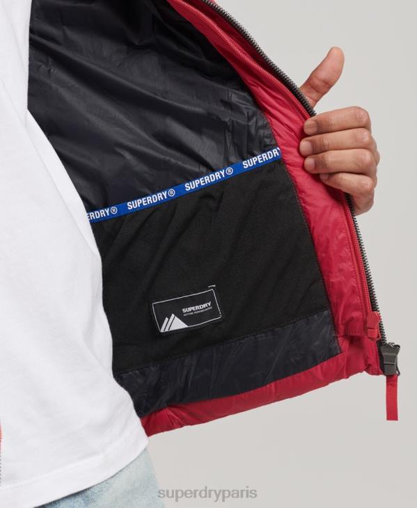 Superdry Hommes doudoune classique à capuche D64Z1041 vêtements rouge