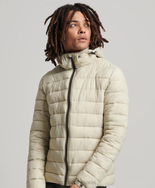 Superdry Hommes doudoune classique à capuche D64Z985 vêtements beige