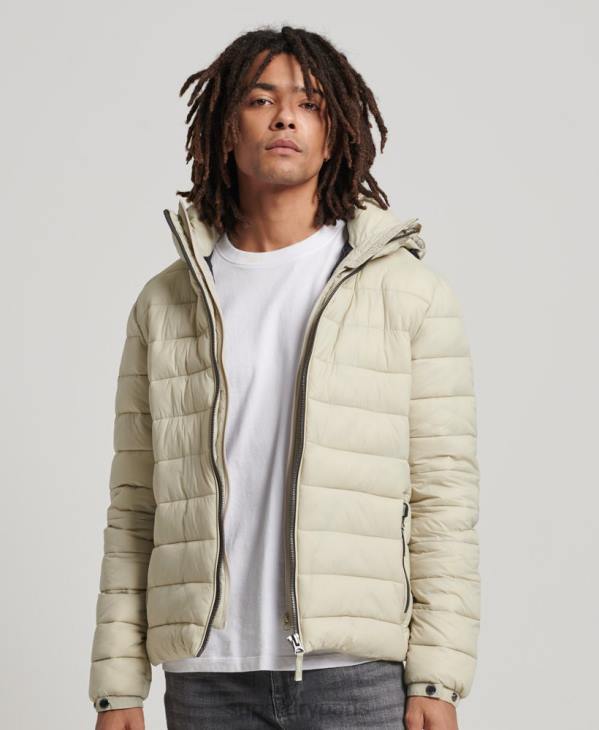 Superdry Hommes doudoune classique à capuche D64Z985 vêtements beige