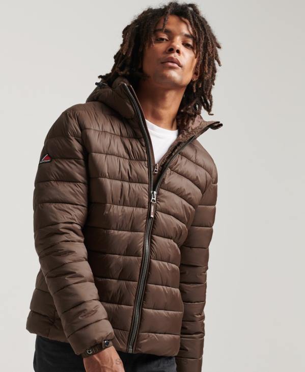 Superdry Hommes doudoune classique à capuche D64Z987 vêtements brun