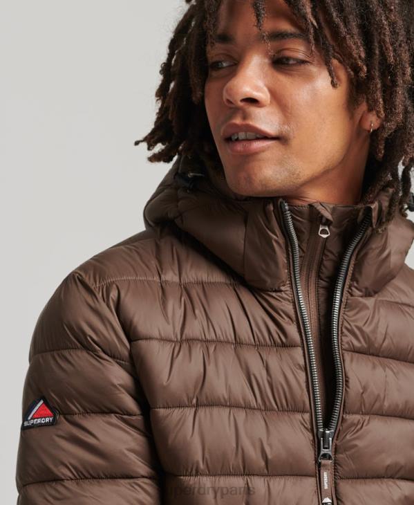 Superdry Hommes doudoune classique à capuche D64Z987 vêtements brun