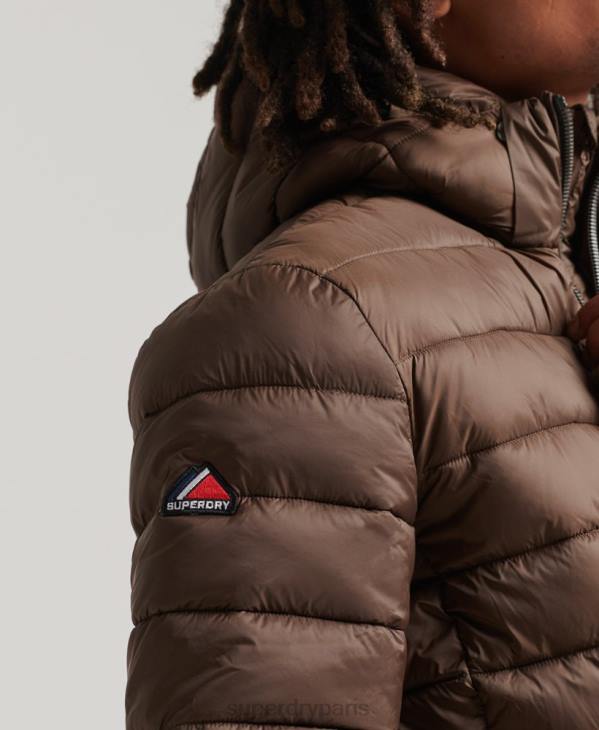 Superdry Hommes doudoune classique à capuche D64Z987 vêtements brun