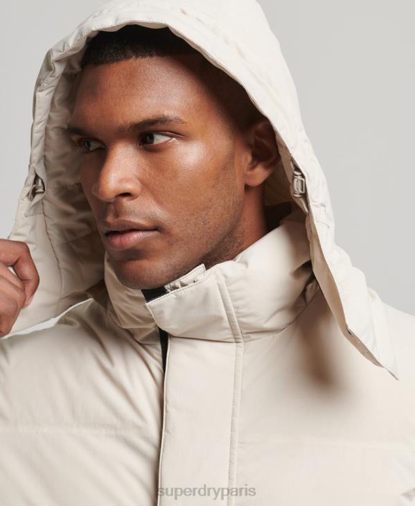 Superdry Hommes doudoune courte à coupe carrée D64Z4456 vêtements beige