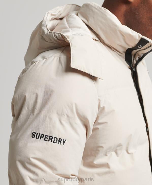 Superdry Hommes doudoune courte à coupe carrée D64Z4456 vêtements beige