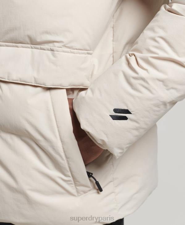 Superdry Hommes doudoune courte à coupe carrée D64Z4456 vêtements beige