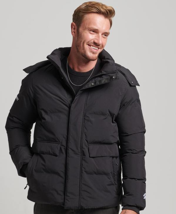 Superdry Hommes doudoune courte à coupe carrée D64Z4501 vêtements noir