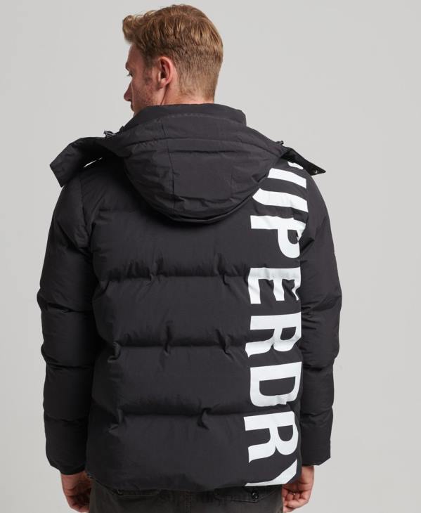 Superdry Hommes doudoune courte à coupe carrée D64Z4501 vêtements noir