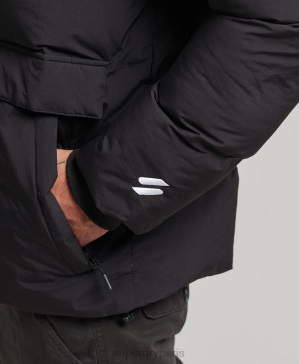 Superdry Hommes doudoune courte à coupe carrée D64Z4501 vêtements noir