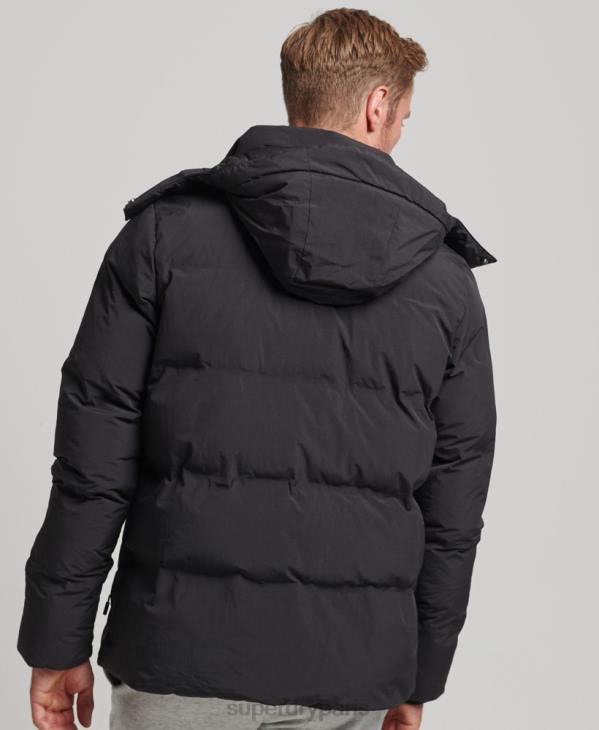 Superdry Hommes doudoune courte à coupe carrée D64Z4535 vêtements noir