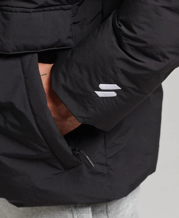 Superdry Hommes doudoune courte à coupe carrée D64Z4535 vêtements noir