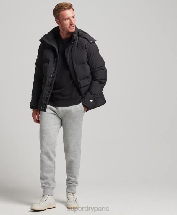 Superdry Hommes doudoune courte à coupe carrée D64Z4535 vêtements noir
