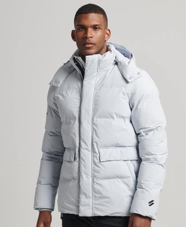 Superdry Hommes doudoune courte à coupe carrée D64Z4551 vêtements bleu clair