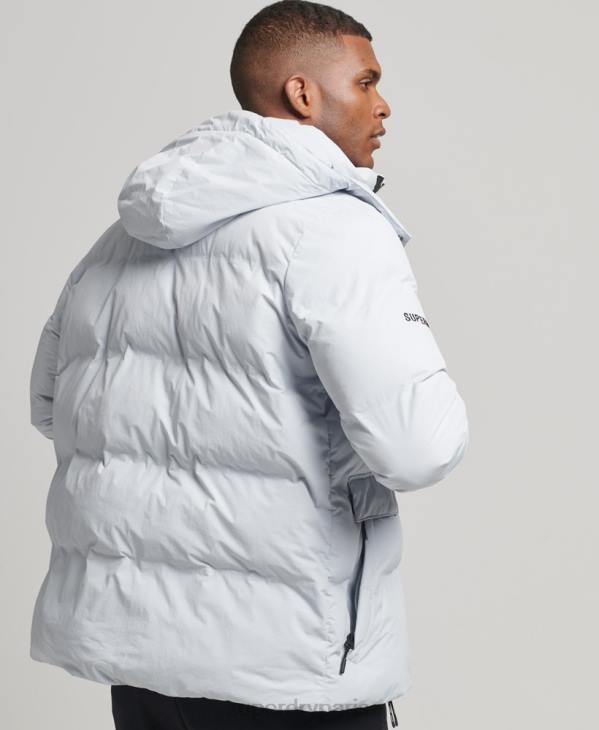 Superdry Hommes doudoune courte à coupe carrée D64Z4551 vêtements bleu clair