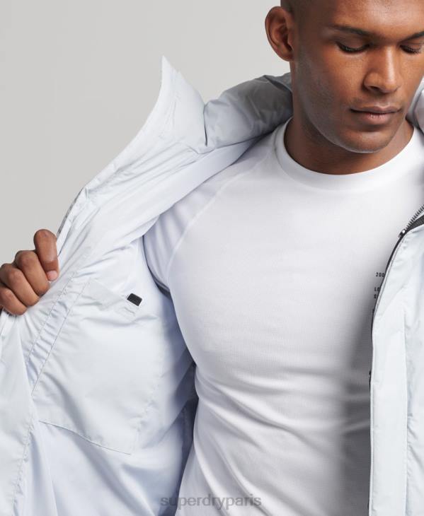 Superdry Hommes doudoune courte à coupe carrée D64Z4551 vêtements bleu clair