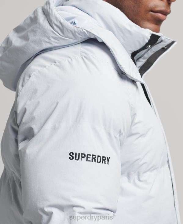Superdry Hommes doudoune courte à coupe carrée D64Z4551 vêtements bleu clair