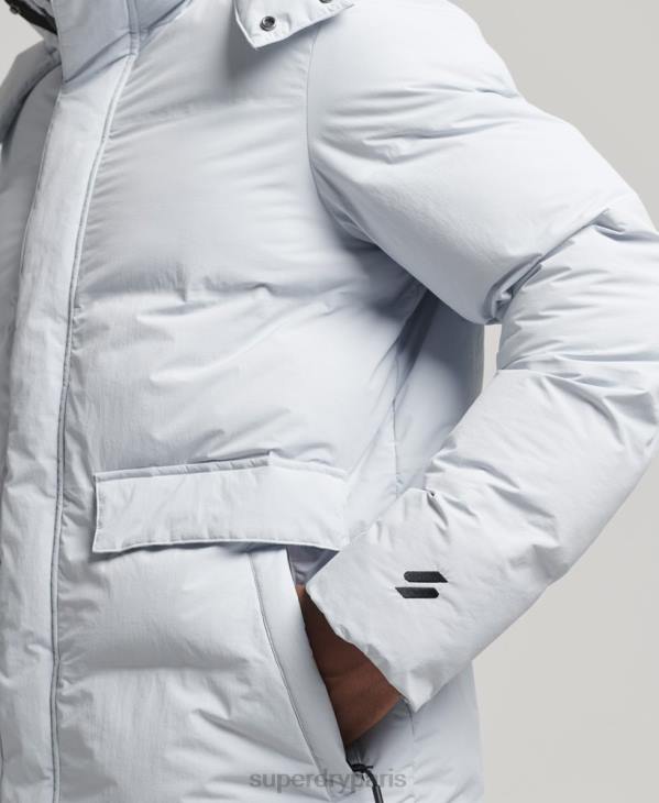 Superdry Hommes doudoune courte à coupe carrée D64Z4551 vêtements bleu clair